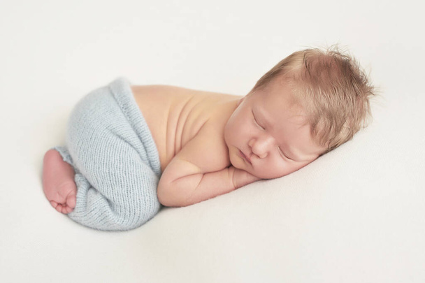 Sleeping newborn baby. Healthy and medical concept. Healthy child, concept of hospital and happy motherhood. Infant baby. Happy pregnancy and childbirth. Children's theme. Baby and childen's goods. - Valokuva, kuva