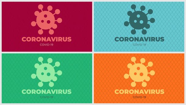 Logo del Coronavirus. sobre cuatro fondos diferentes
 - Vector, Imagen