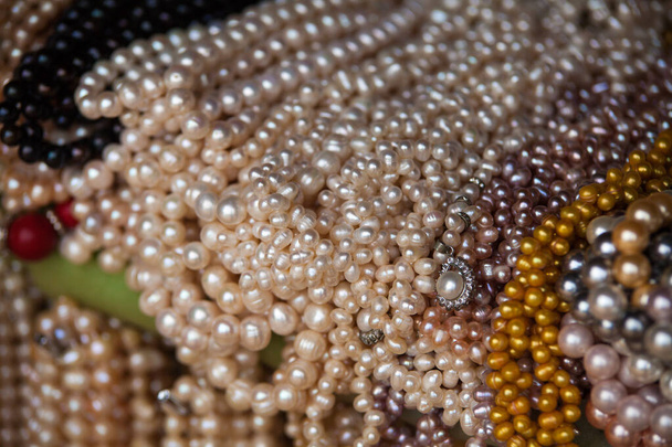 Pearl beads on the market in Thailand - Photo, Image