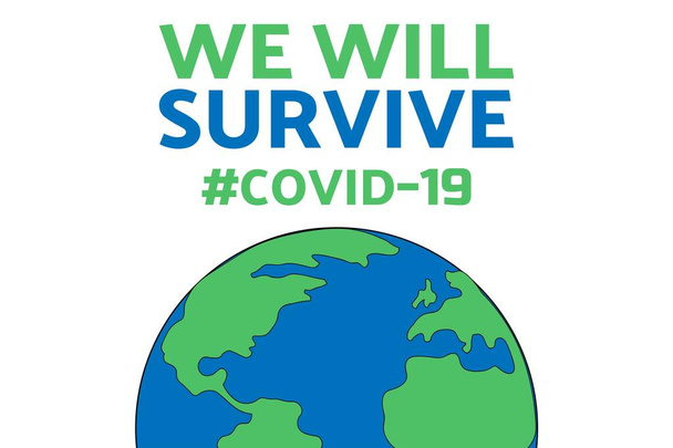 Inspirerend positief citaat over nieuwe coronavirus covid-19 pandemie. Sjabloon voor achtergrond, banner, poster met tekst inscriptie. Vector EPS10 illustratie. - Vector, afbeelding