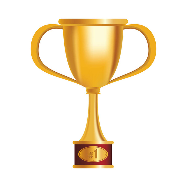 golden trophy cup award icon - Διάνυσμα, εικόνα
