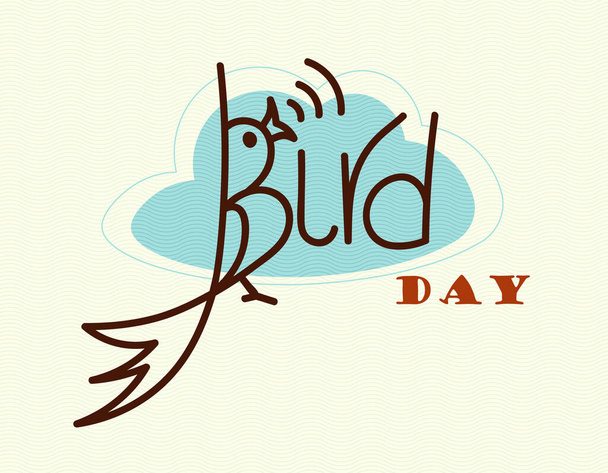 International Bird Day calligraphy hand lettering for element design. Easy to edit template for greeting card, banner, typography poster, flyer, sticker, etc. Vector illustration EPS.10 - Vector, imagen