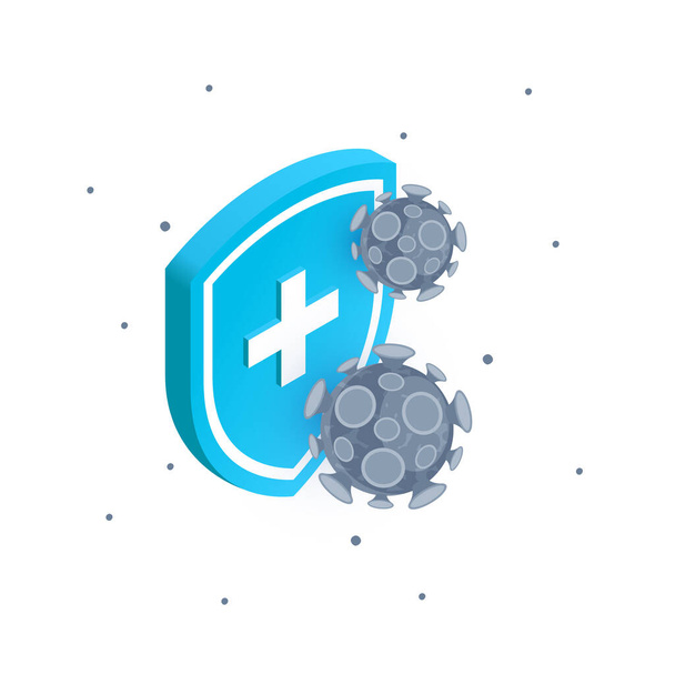 Immune system icon in flat style, vector - Vector, Image