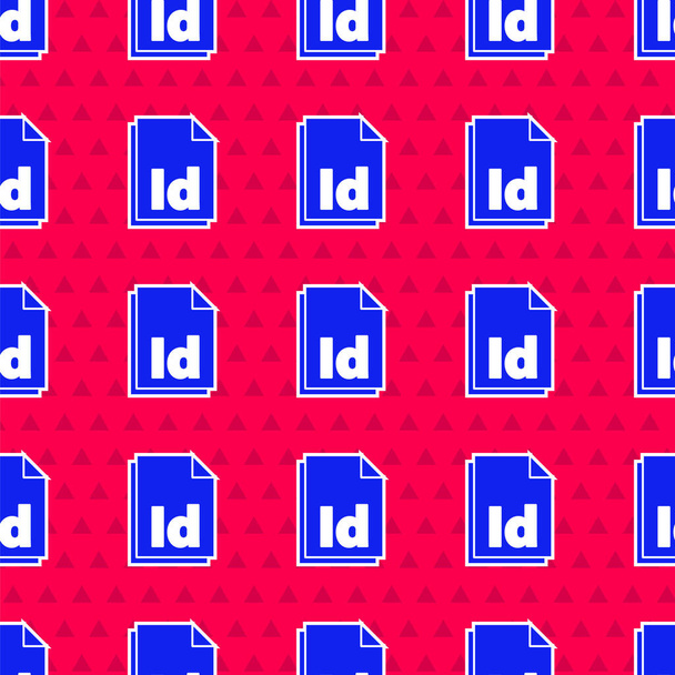 Μπλε ID αρχείο εικονίδιο έγγραφο απομονωμένη αδιάλειπτη μοτίβο στο κόκκινο φόντο. Εικονογράφηση διανύσματος - Διάνυσμα, εικόνα