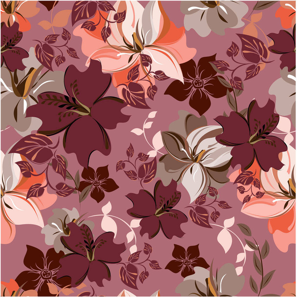 Vector spring abstract background flowers seamless pattern - Vektor, Bild