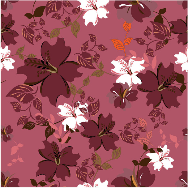 Vector spring abstract background flowers seamless pattern - Vektor, obrázek