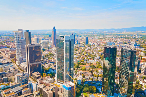 Panoráma kilátás Frankfurt am Main, Németország - Fotó, kép