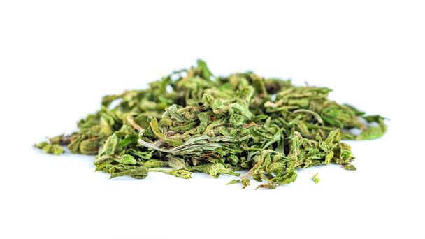 A bunch of dry medicinal cannabis, marijuana intended for medical purposes, isolated on white - Photo, Image