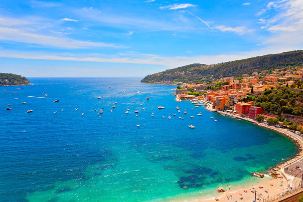 Panoramic view of Villefranche sur mer, french riviera, France - Фото, зображення
