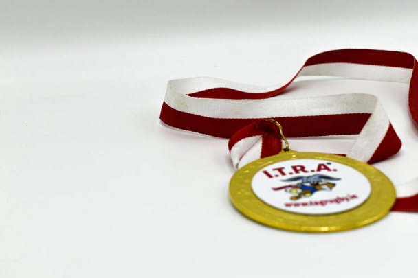 ITRA Irish Tag Rugby Association medál elszigetelt fehér - Fotó, kép