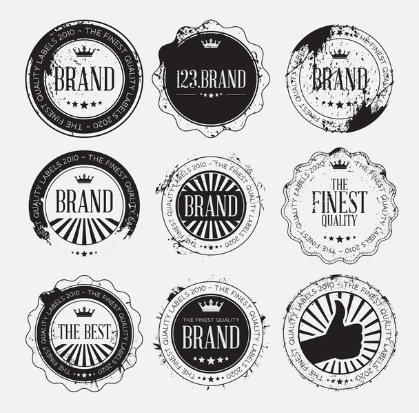 Set di distintivi logo vintage retrò con grunge
 - Vettoriali, immagini