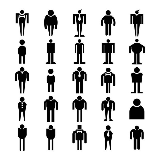 Menschen, männliche Symbole Vektor-Set - Vektor, Bild