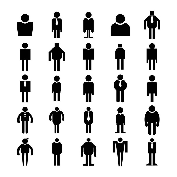 mensen, mannelijke pictogrammen vector set - Vector, afbeelding