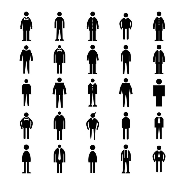pessoas, conjunto de ícones masculinos vetor
 - Vetor, Imagem