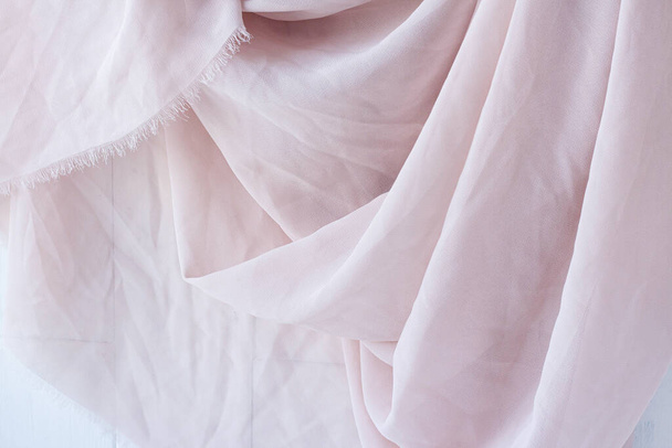 Texture background pattern. Pink silk fabric. - Photo, Image