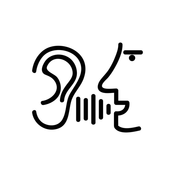 Head Sound Ohr Icon Vektor. Kopf-Ton-Ohrenzeichen. Isolierte Kontursymboldarstellung - Vektor, Bild