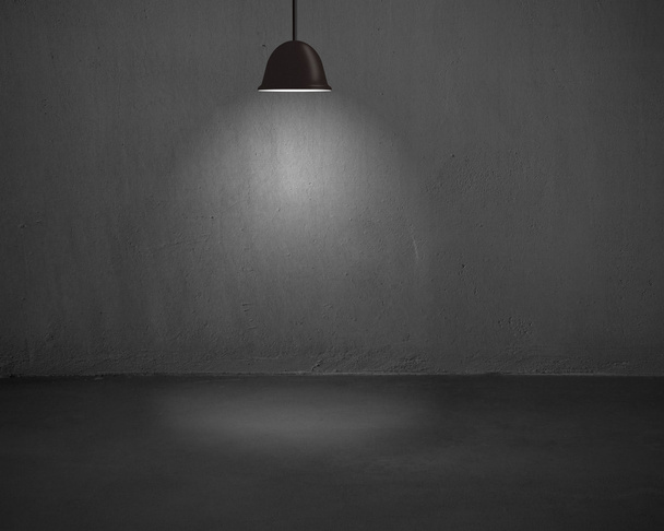 lâmpadas de teto de iluminação com parede de concreto
 - Foto, Imagem