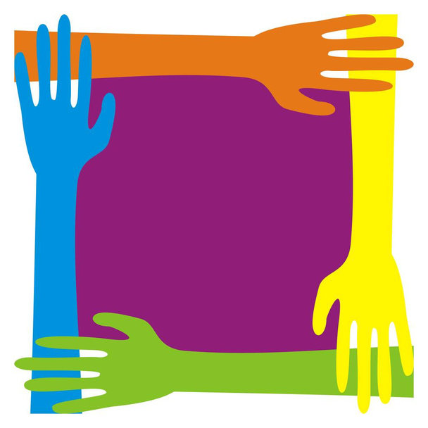 Kader van handen, banner, vector illustratie - Vector, afbeelding