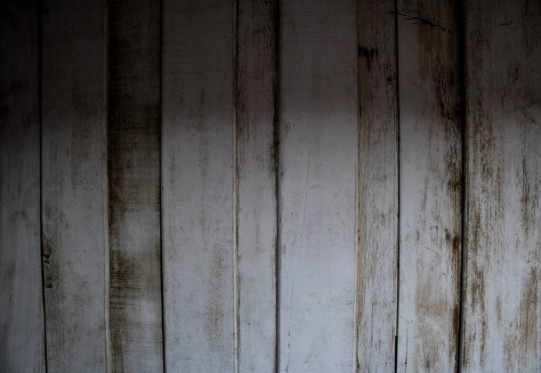Old white wood boards dark tone texture. Abstract background - 写真・画像