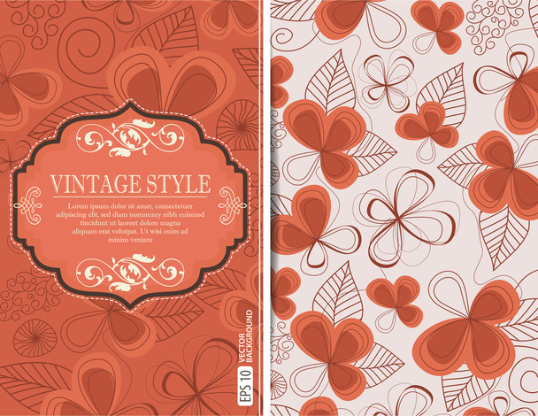 Vintage template with decorative floral - Vector, Image