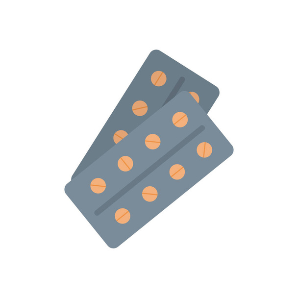 blaren met pillen icoon, platte stijl - Vector, afbeelding