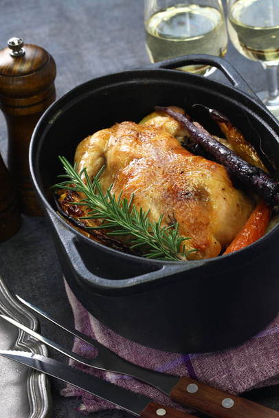 roast chicken in dutch oven - Photo, Image