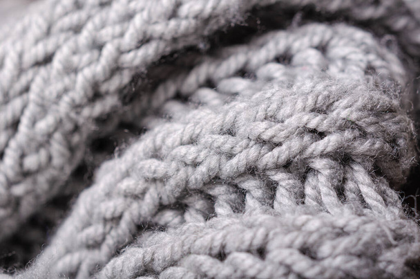 Gray textile and texture background. Fabric macro photography, cloth pattern. - Photo, image