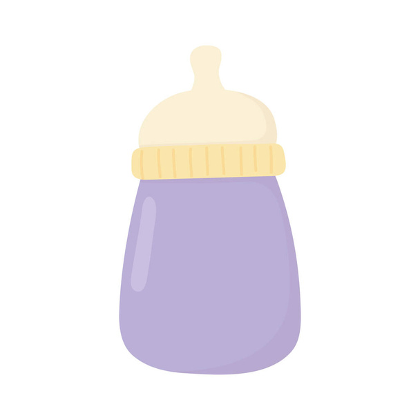 baby shower milk bottle feeding isolated icon - Vector, Image