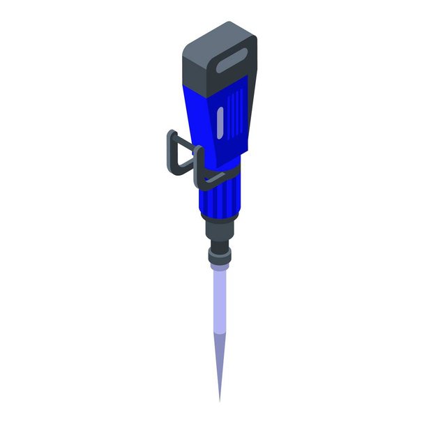 Drill hammer icon, isometric style - Διάνυσμα, εικόνα