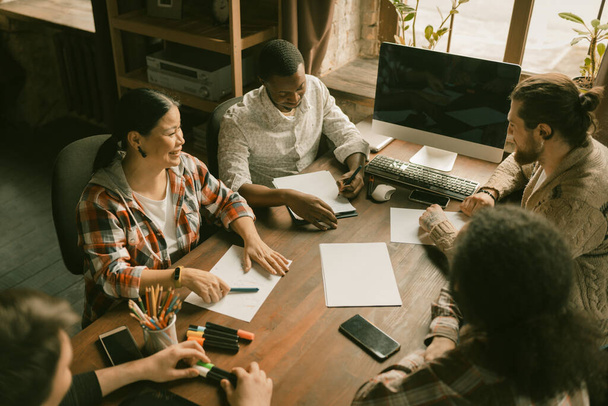 Diverse Group of Freelancers Teamwork on Start-up - Photo, Image