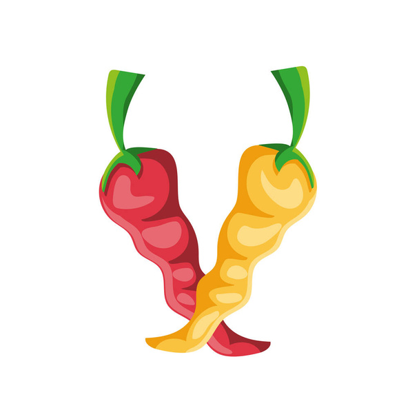 peppers mexican on white background - Vector, Image