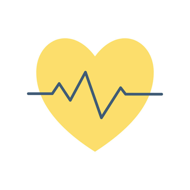 Isolated heart pulse flat style icon vector design - Vector, Image
