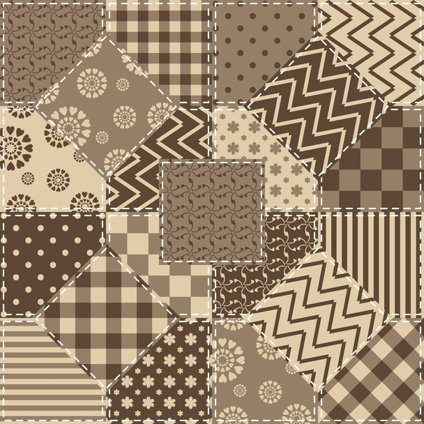 fondo patchwork con diferentes patrones - Vector, imagen