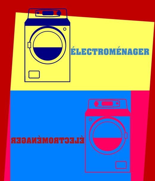 Çamaşır makinesi pop sanat - Vektör, Görsel