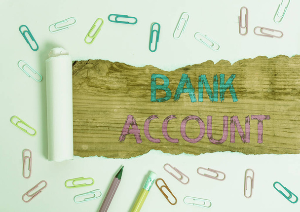 Znak tekstowy przedstawiający konto bankowe. Zdjęcie koncepcyjne reprezentuje fundusze, które klient powierzył bankowi. - Zdjęcie, obraz
