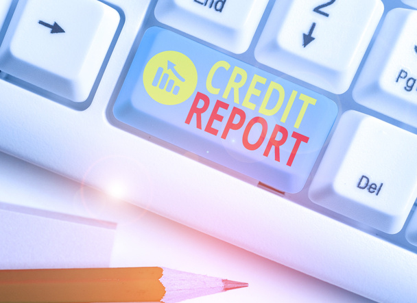 Text sign showing Credit Report. Conceptual photo it is the detailed report of an individual credit history. - Foto, imagen