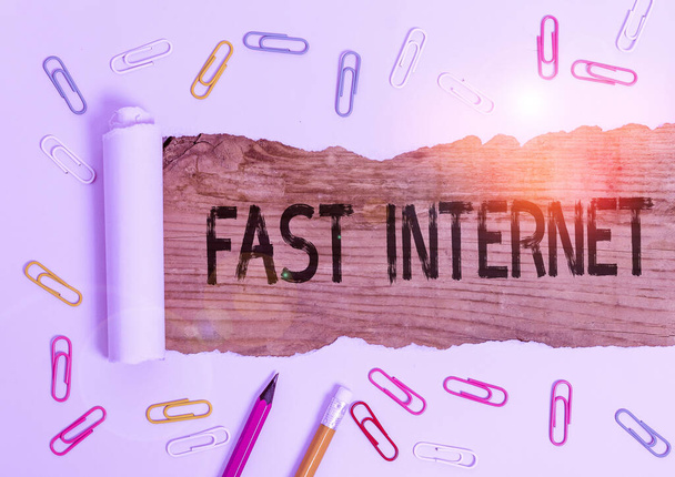 Text sign showing Fast Internet. Conceptual photo term used for Internet service that is faster than the average. - Photo, Image