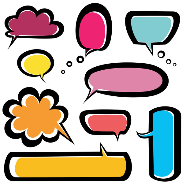 speech bubbles icons set - Vecteur, image