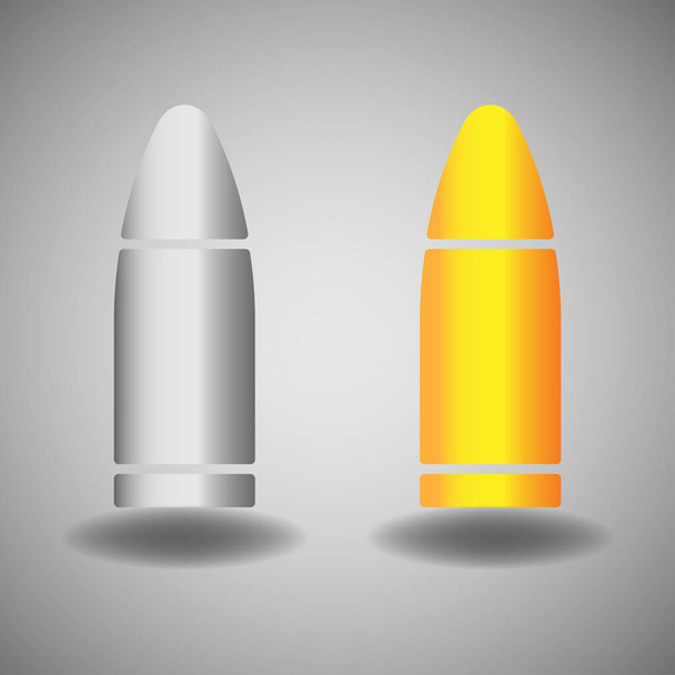 Pistola bala vector diseño ilustración aislado sobre fondo blanco - Vector, Imagen