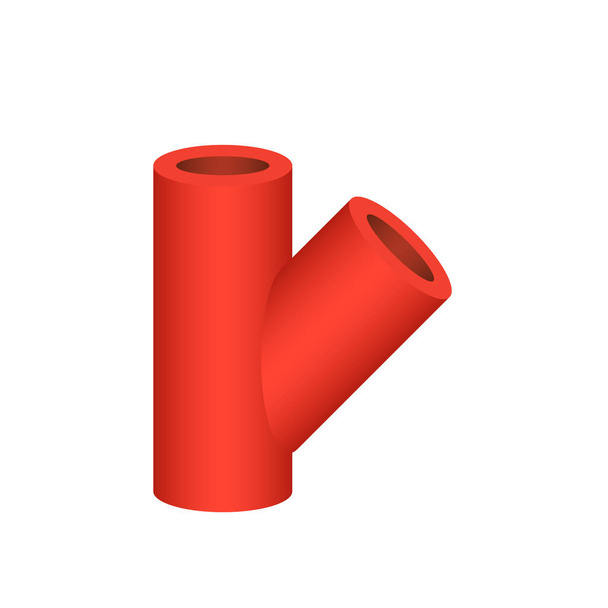 Vector icon of pipe fitting for plumbing and piping work. - Vector, imagen