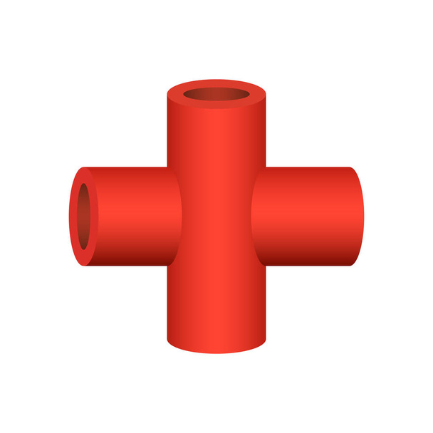 Vector icon of pipe fitting for plumbing and piping work. - Vector, afbeelding