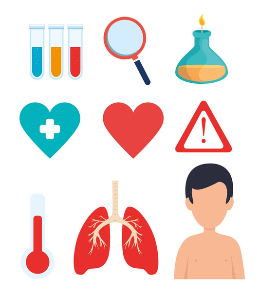 set of covid 19 pandemic icons - Vector, Image