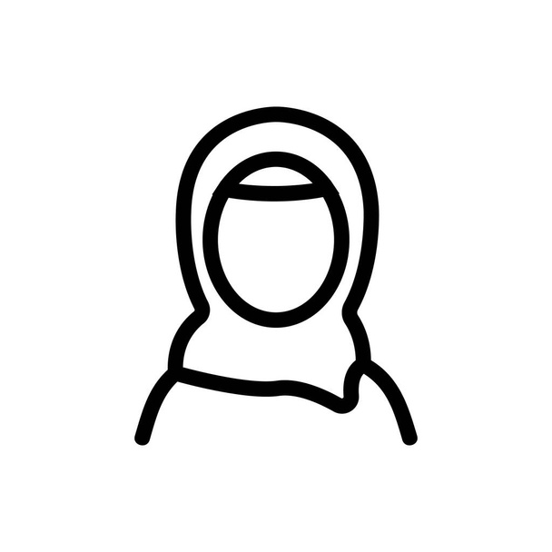 Арабський жіночий іконографічний вектор. Арабська жінка підписує. ізольований контурний символ. - Вектор, зображення