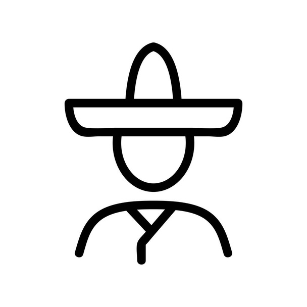 Мексиканський чоловічий вектор ікони. Мексиканський чоловічий знак. ізольований контурний символ. - Вектор, зображення