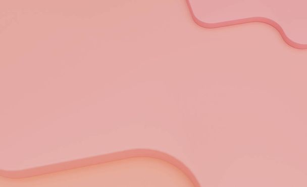 Ζυμαρικά ροζ μονόχρωμο ελάχιστο φόντο, 3d απόδοση εικονογράφηση - Φωτογραφία, εικόνα