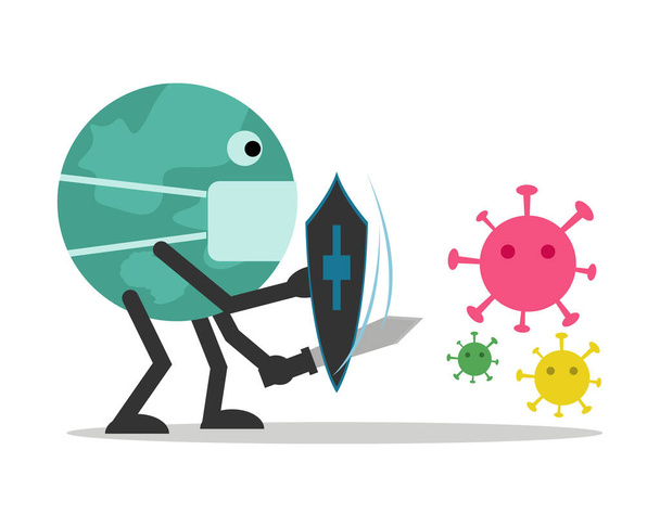 Diseño de ilustración vectorial contra un brote de virus. para presentaciones, alcance, infografía, etc.
. - Vector, imagen