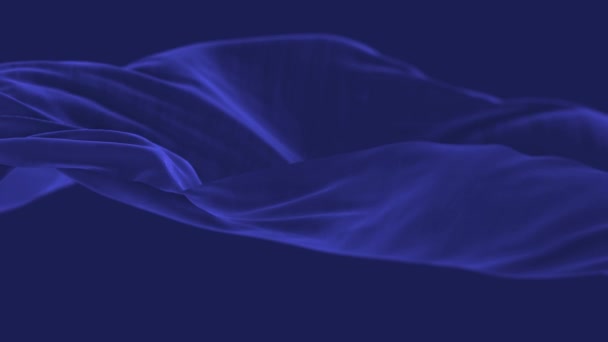 4k風に青い波状の絹織物、シームレスな波状の旗布ループの背景. - 映像、動画