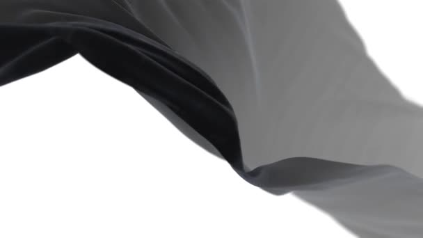 4k grau wellenförmiger Seidenstoff im Wind, nahtlos wehendes Flaggentuch Schlaufe Hintergrund. - Filmmaterial, Video