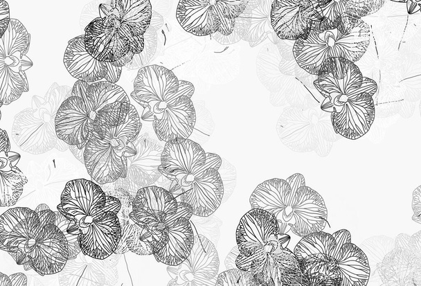 Hellgelber Vektor abstraktes Design mit Blumen. Blumen mit Farbverlauf auf weißem Hintergrund. Handgemaltes Design für Web, Flugblätter. - Vektor, Bild