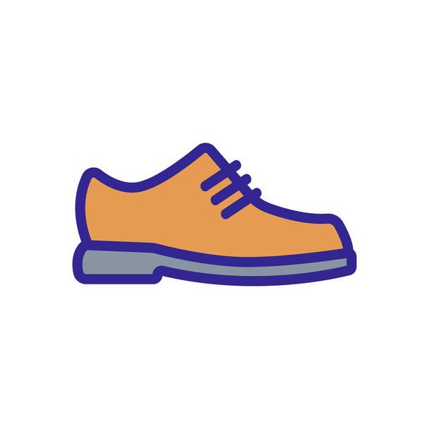 zapatos de cuero vector icono. señal de zapatos de cuero. ilustración de símbolo aislado de color
 - Vector, imagen